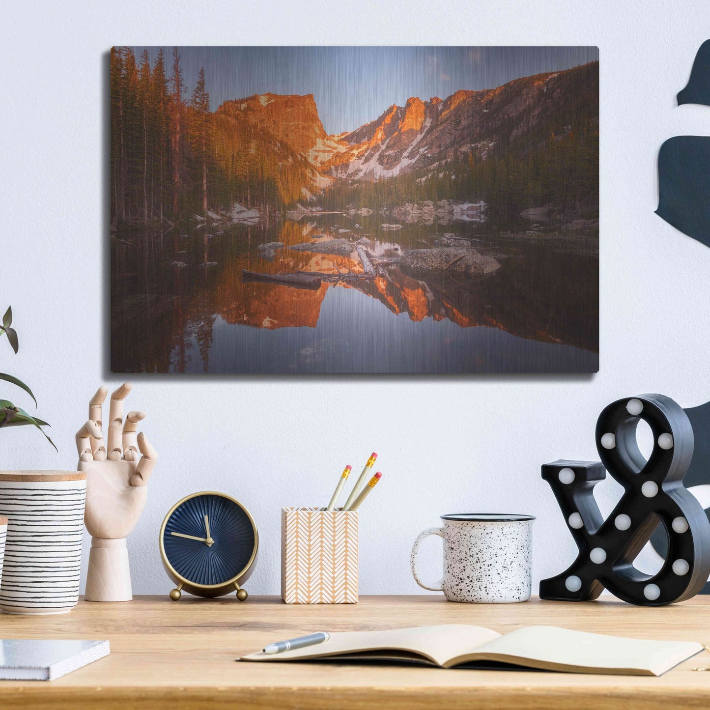 Luxe Metal Art 'Magic Morning Light - Rocky Mountain National Park' by Darren White, Metal Wall Art,16x12