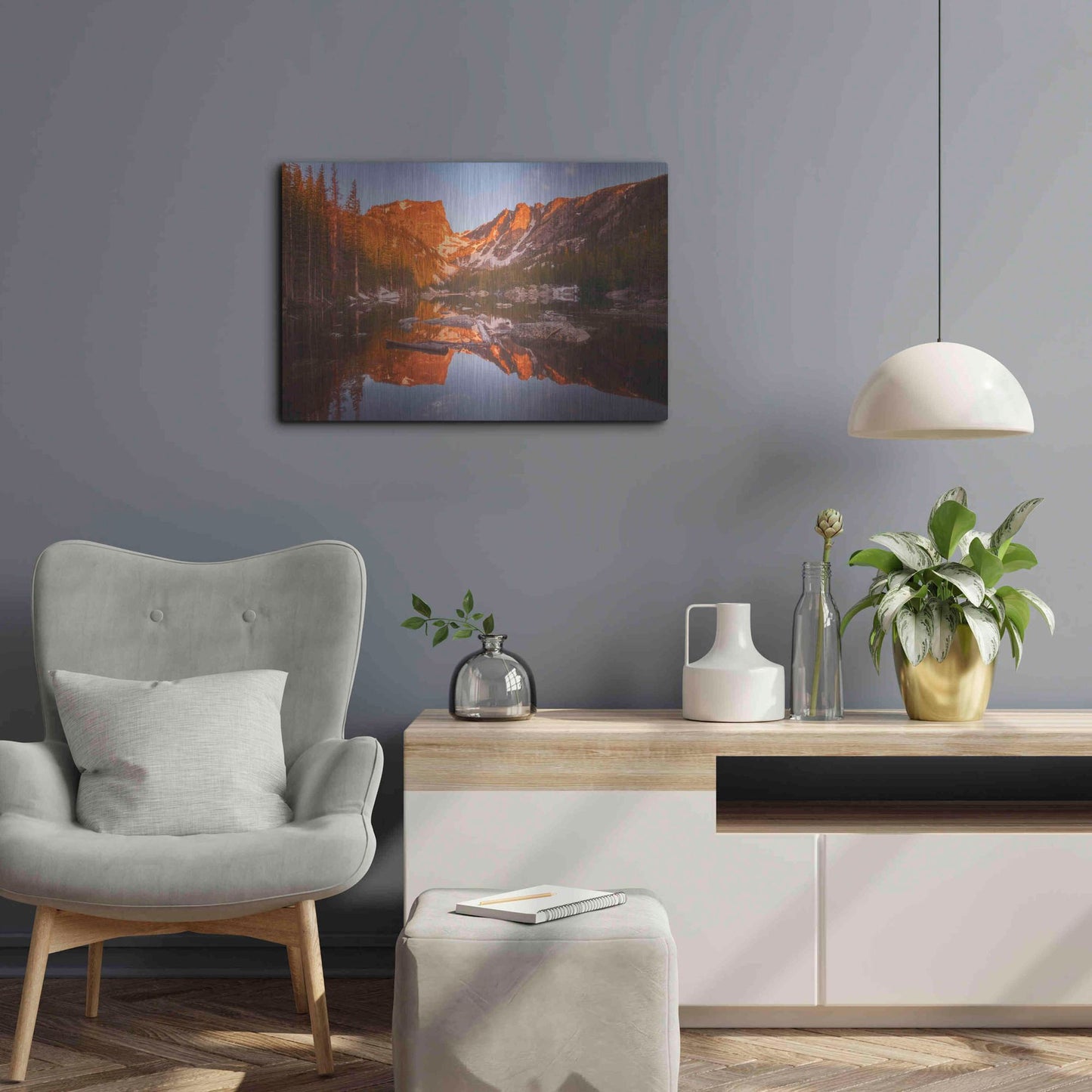 Luxe Metal Art 'Magic Morning Light - Rocky Mountain National Park' by Darren White, Metal Wall Art,24x16