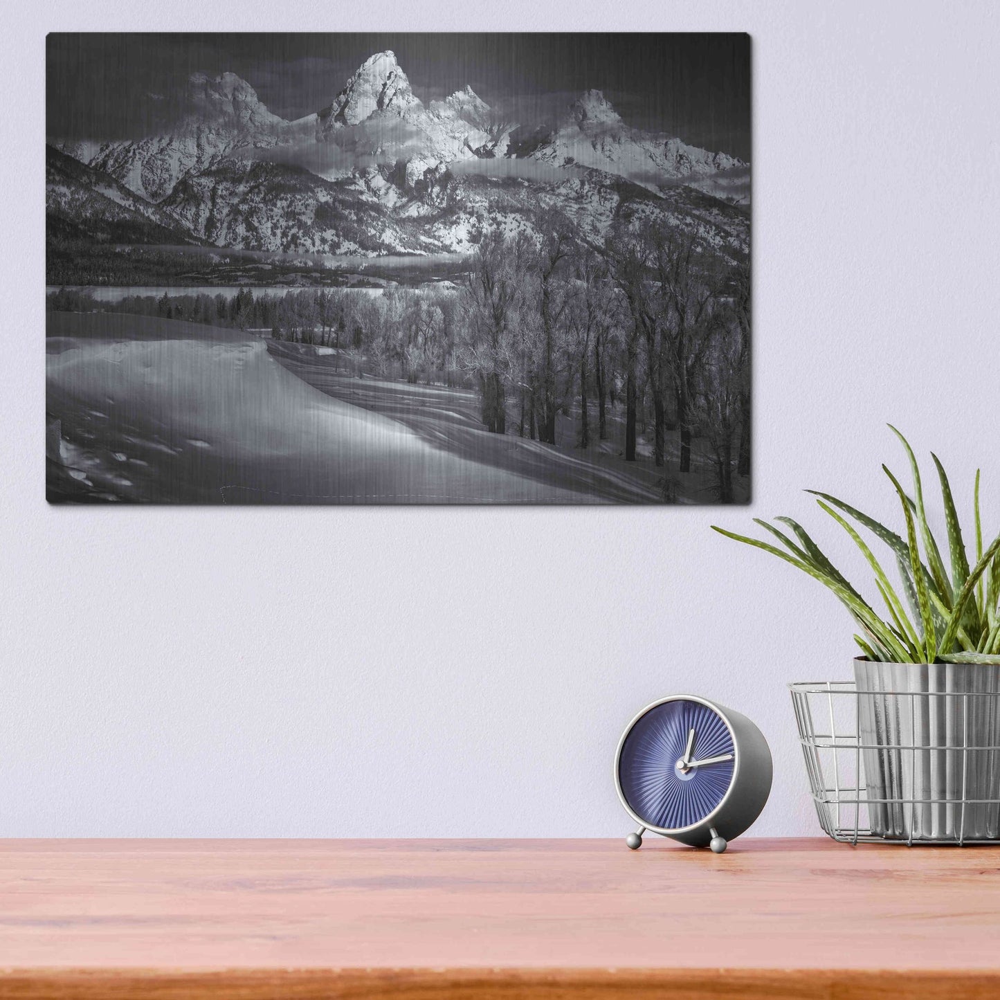 Luxe Metal Art 'Majestic Peaks - Grand Teton National Park' by Darren White, Metal Wall Art,16x12