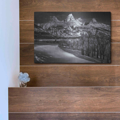 Luxe Metal Art 'Majestic Peaks - Grand Teton National Park' by Darren White, Metal Wall Art,16x12