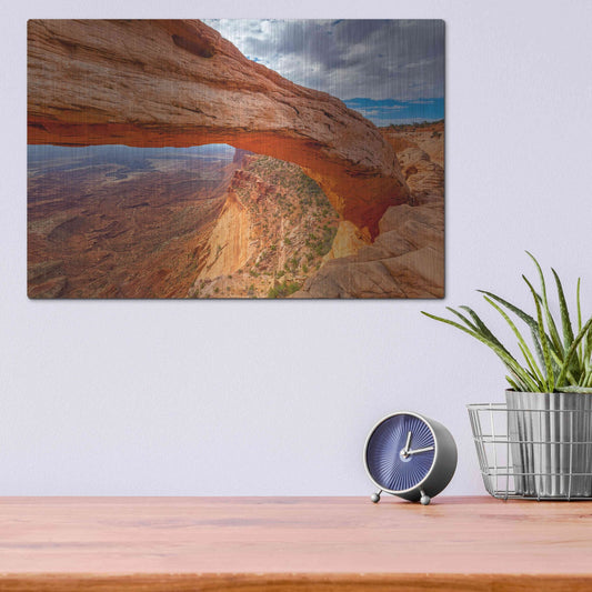 Luxe Metal Art 'Mesa's Drop - Canyonlands National Park' by Darren White, Metal Wall Art,16x12