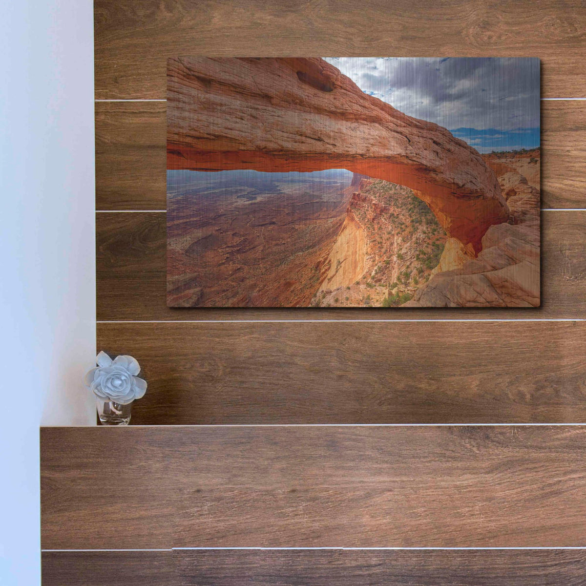 Luxe Metal Art 'Mesa's Drop - Canyonlands National Park' by Darren White, Metal Wall Art,16x12