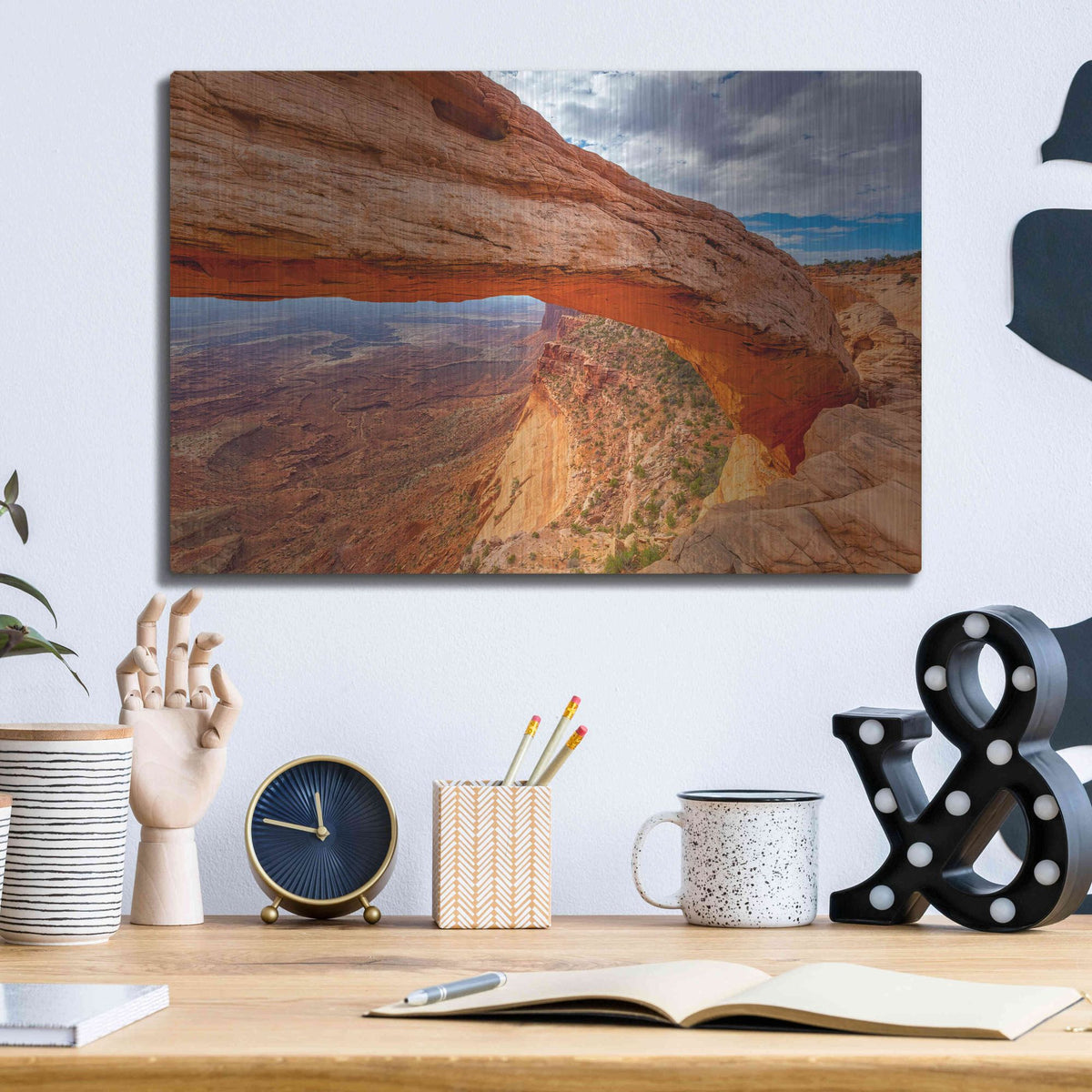 Luxe Metal Art 'Mesa's Drop - Canyonlands National Park' by Darren White, Metal Wall Art,16x12