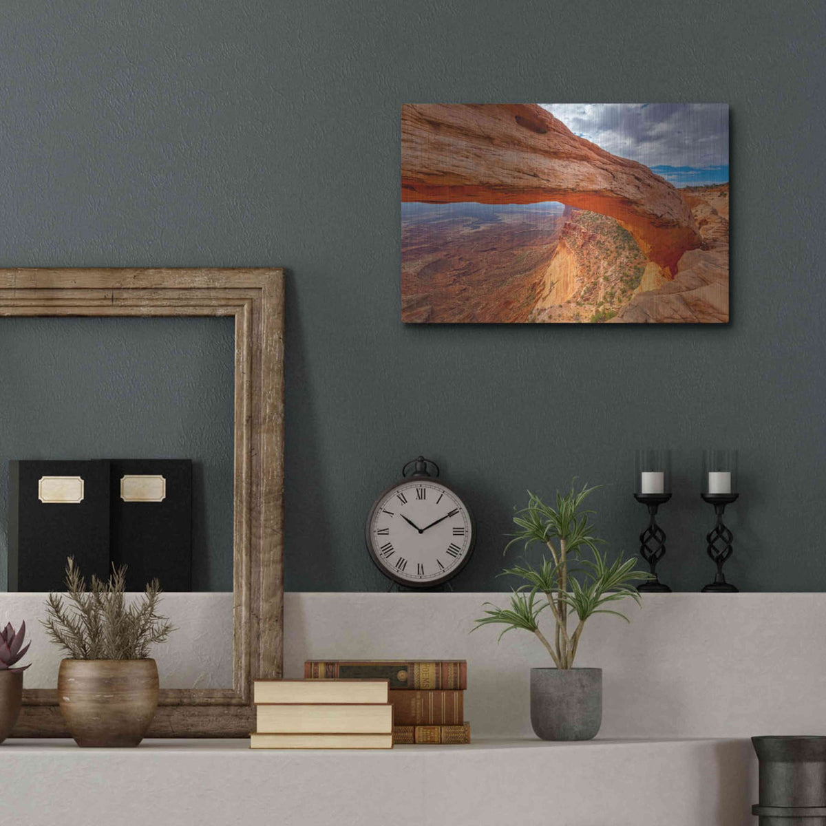 Luxe Metal Art 'Mesa's Drop - Canyonlands National Park' by Darren White, Metal Wall Art,16x12