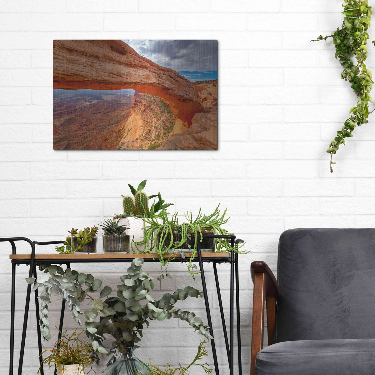 Luxe Metal Art 'Mesa's Drop - Canyonlands National Park' by Darren White, Metal Wall Art,16x12
