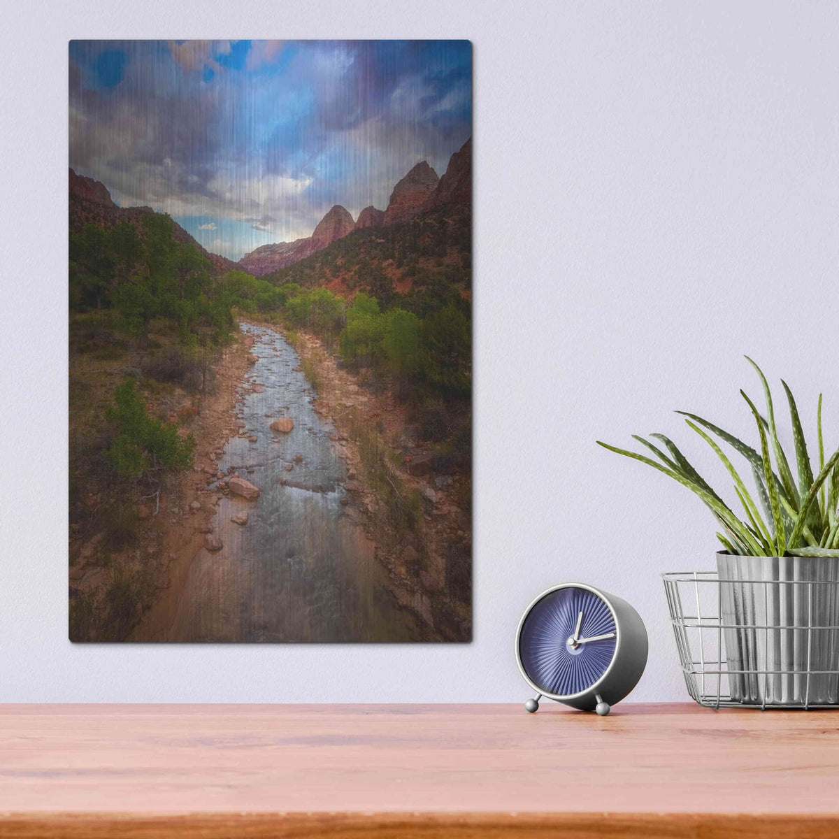 'Path to Zion - Zion National Park' by Darren White – Metal Wall Art, 12x16 room view