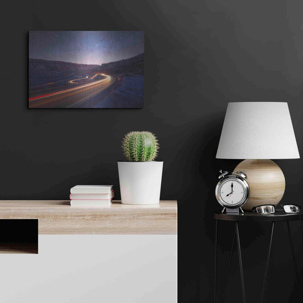'Starlight Drive - Arches National Park' by Darren White – Metal Wall Art, 24x16 room view