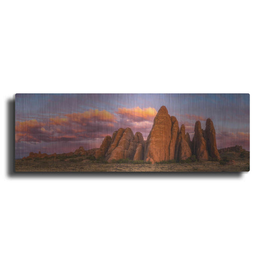 Luxe Metal Art 'Sunset at the Fins - Arches National Park' by Darren White, Metal Wall Art