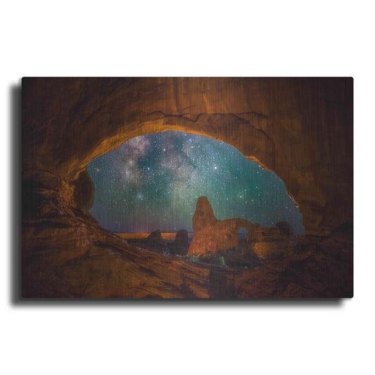 Luxe Metal Art 'Window to the Heavens - Arches National Park' by Darren White, Metal Wall Art