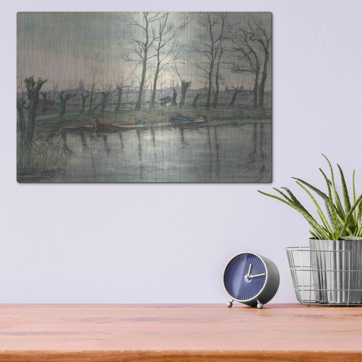 Luxe Metal Art 'Amsterdam Skyline Viewed from the West 1894–1904' by Piet Mondrian, Metal Wall Art,16x12