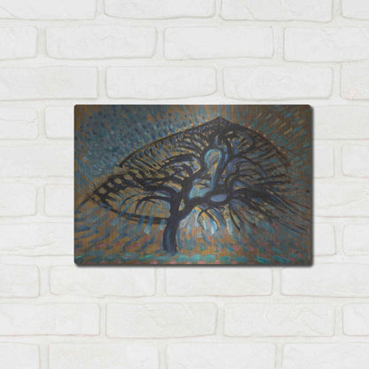 Luxe Metal Art 'Apple Tree, Pointillist Version 1908–1909' by Piet Mondrian, Metal Wall Art,16x12