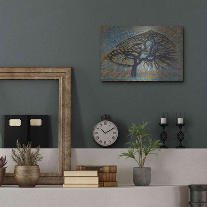 Luxe Metal Art 'Apple Tree, Pointillist Version 1908–1909' by Piet Mondrian, Metal Wall Art,16x12