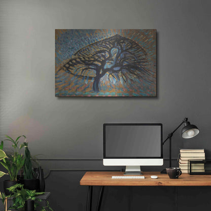 Luxe Metal Art 'Apple Tree, Pointillist Version 1908–1909' by Piet Mondrian, Metal Wall Art,36x24