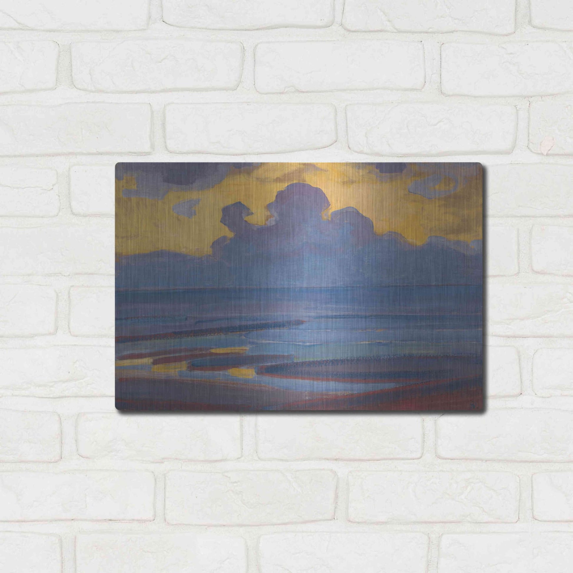 Luxe Metal Art 'By the Sea-1909' by Piet Mondrian, Metal Wall Art,16x12