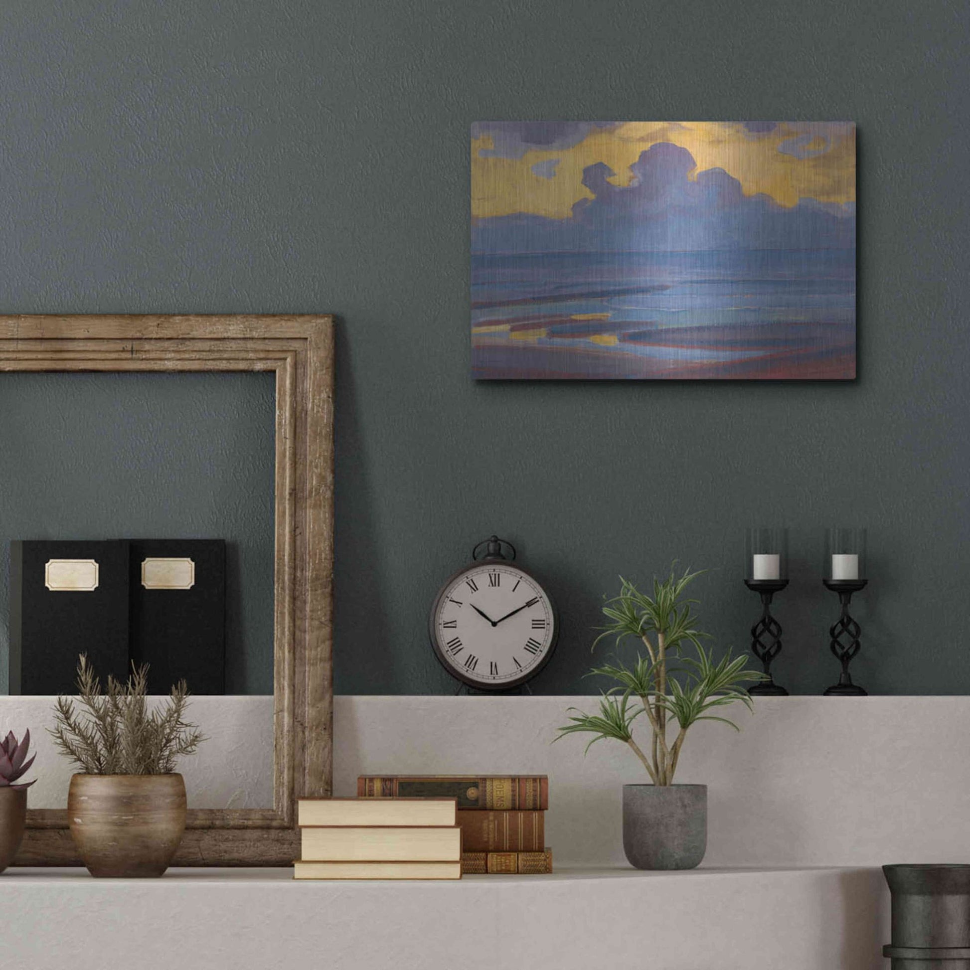 Luxe Metal Art 'By the Sea-1909' by Piet Mondrian, Metal Wall Art,16x12