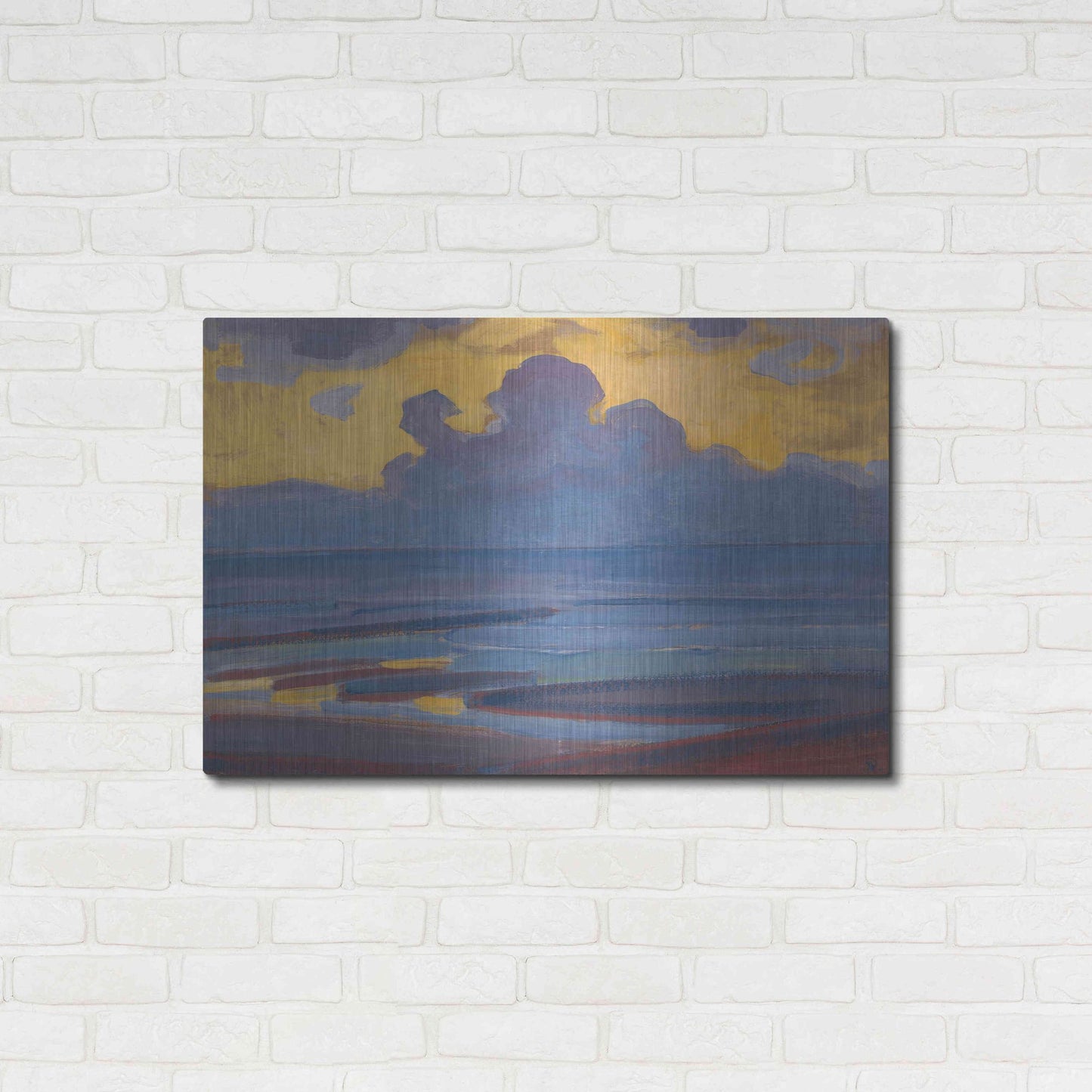 Luxe Metal Art 'By the Sea-1909' by Piet Mondrian, Metal Wall Art,36x24