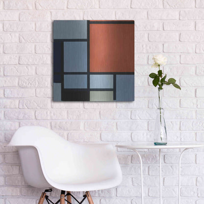 Luxe Metal Art 'Composition 1921' by Piet Mondrian, Metal Wall Art,24x24