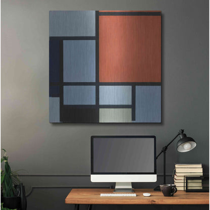 Luxe Metal Art 'Composition 1921' by Piet Mondrian, Metal Wall Art,36x36