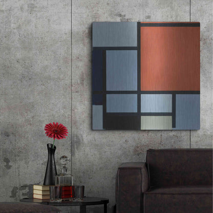 Luxe Metal Art 'Composition 1921' by Piet Mondrian, Metal Wall Art,36x36