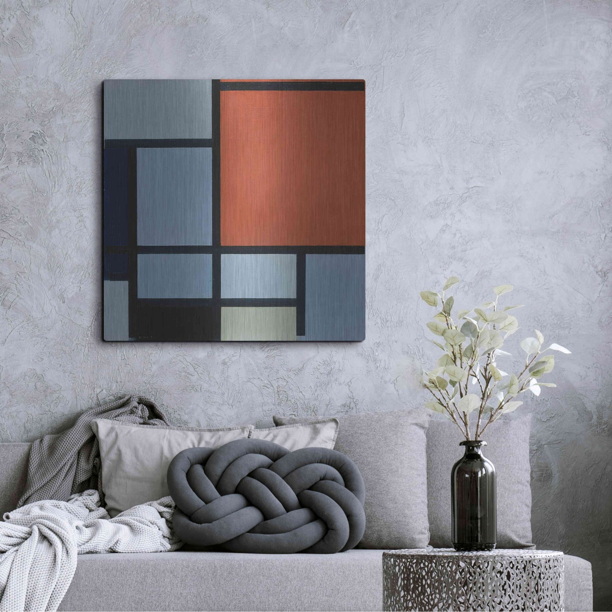 Luxe Metal Art 'Composition 1921' by Piet Mondrian, Metal Wall Art,36x36