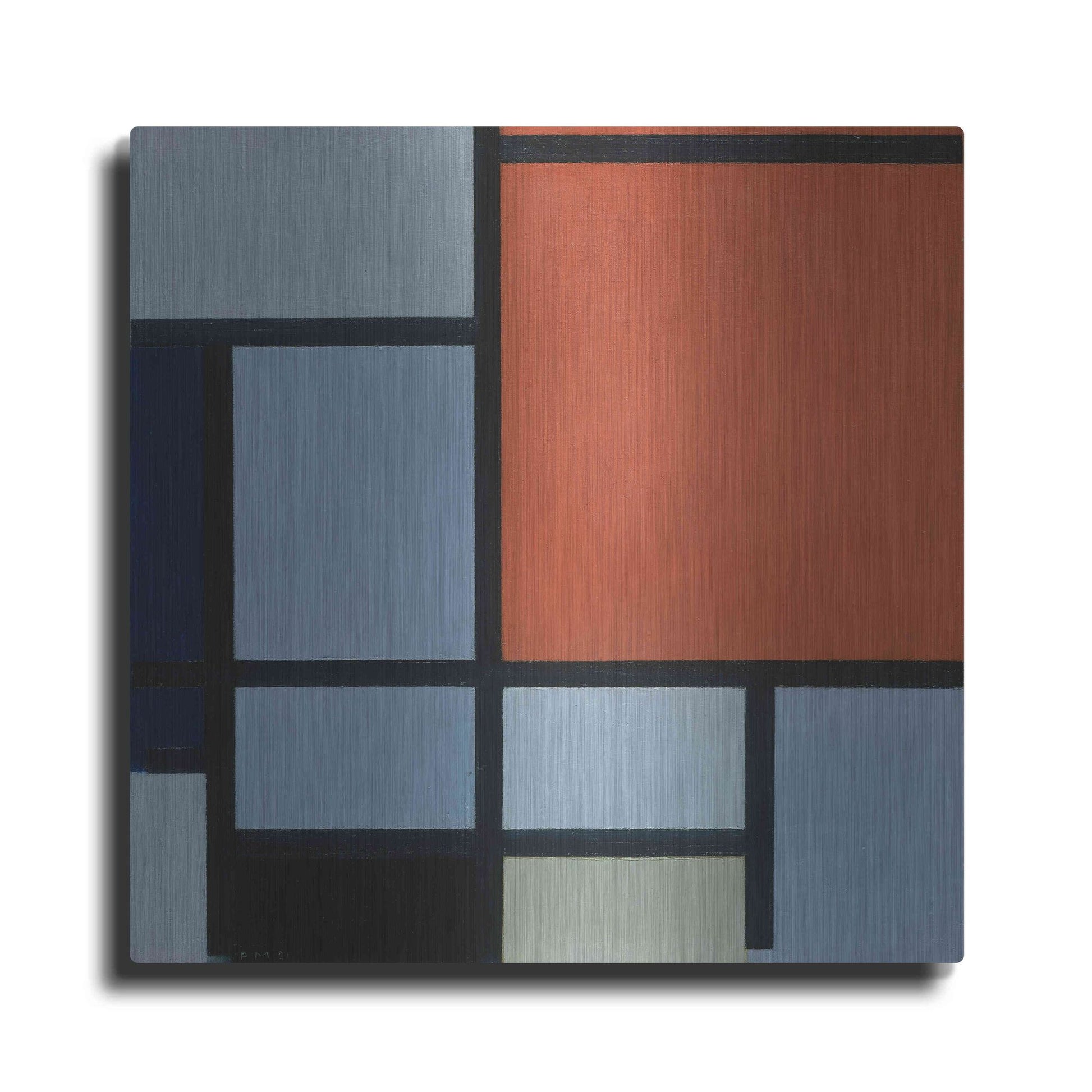 Luxe Metal Art 'Composition 1921' by Piet Mondrian, Metal Wall Art