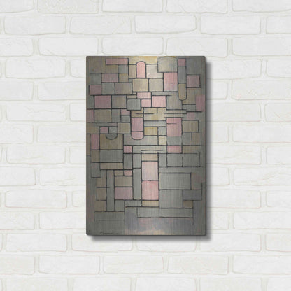 Luxe Metal Art 'Composition 8, 1914' by Piet Mondrian, Metal Wall Art,16x24
