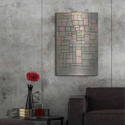 Luxe Metal Art 'Composition 8, 1914' by Piet Mondrian, Metal Wall Art,24x36