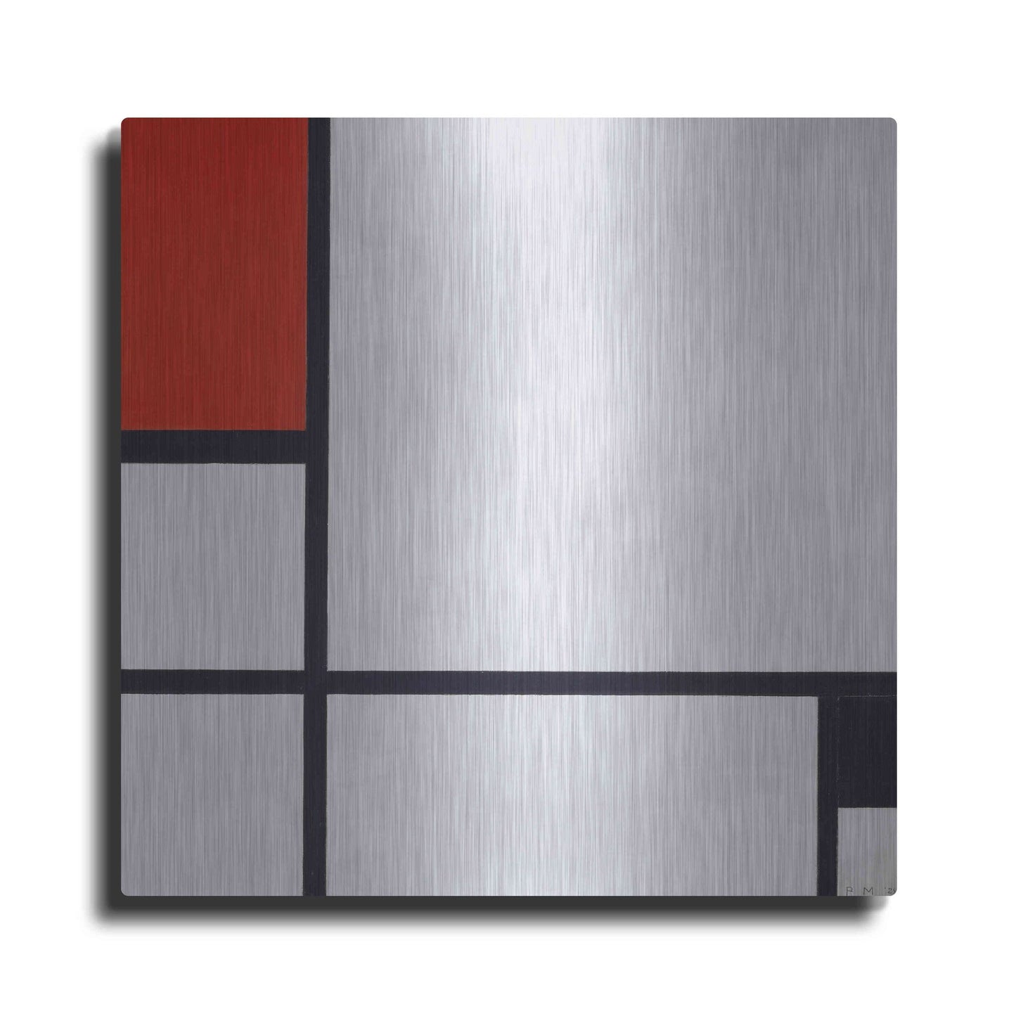 Luxe Metal Art 'Composition No. I, with Red and Black, 1929' by Piet Mondrian, Metal Wall Art