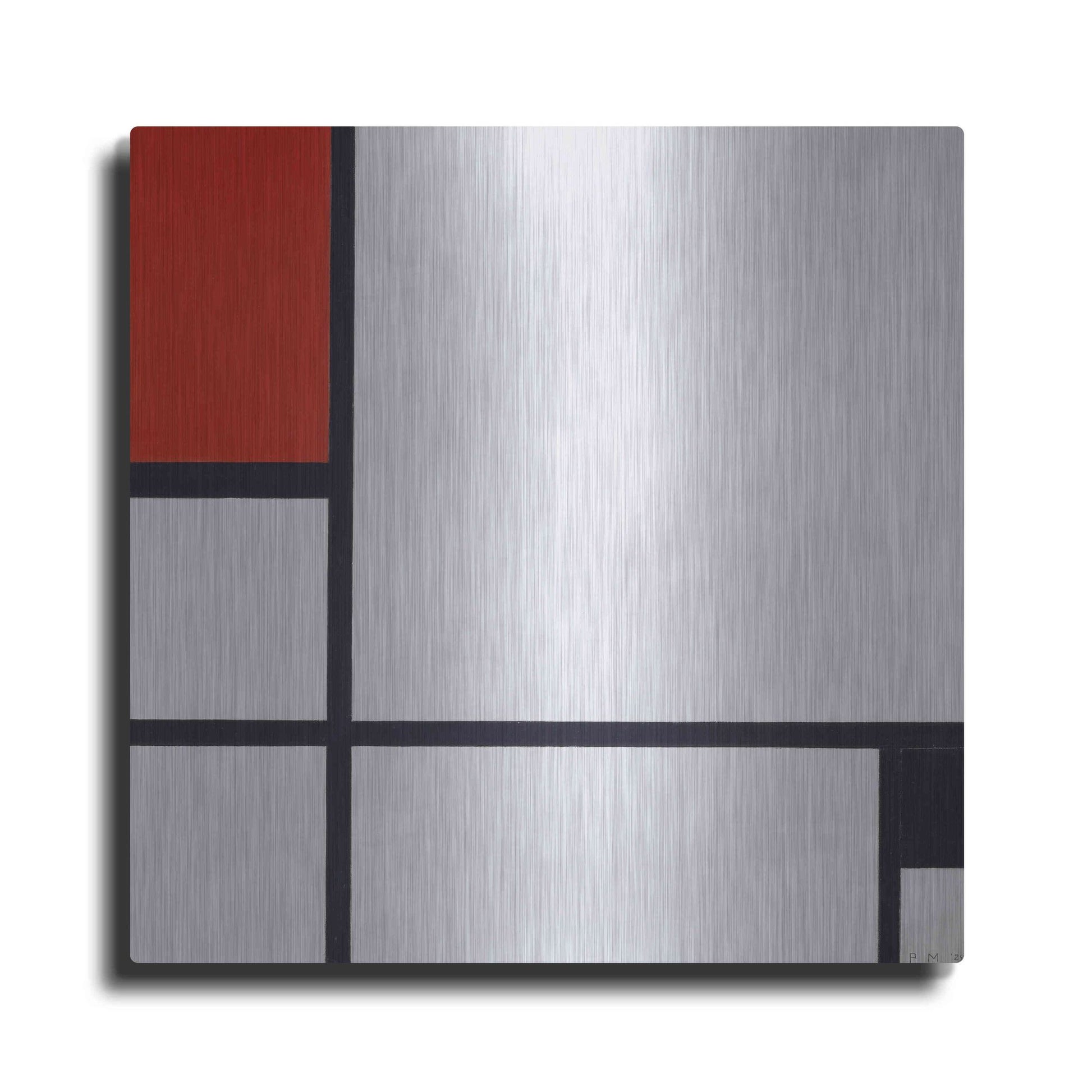 Luxe Metal Art 'Composition No. I, with Red and Black, 1929' by Piet Mondrian, Metal Wall Art