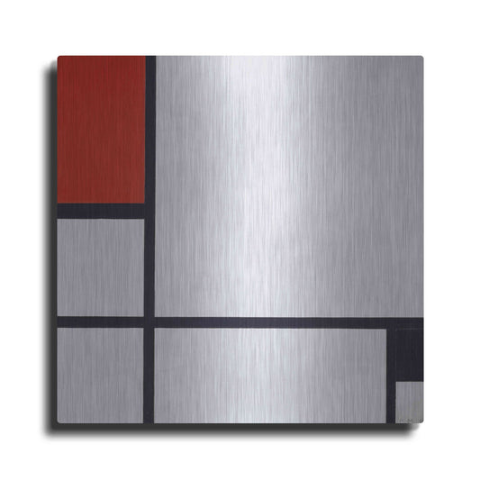 Luxe Metal Art 'Composition No. I, with Red and Black, 1929' by Piet Mondrian, Metal Wall Art