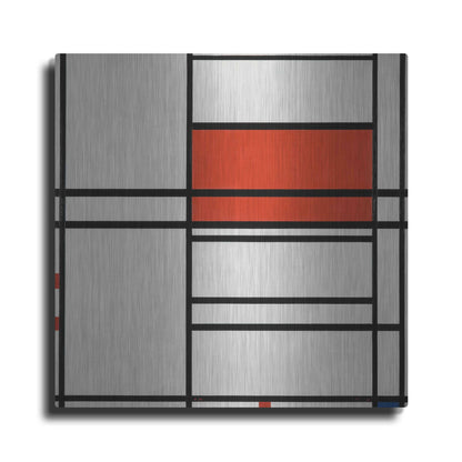Luxe Metal Art 'Composition of Red and White; No. 1, Composition No. 4 with Red and Blue, 1938–42' by Piet Mondrian, Metal Wall Art