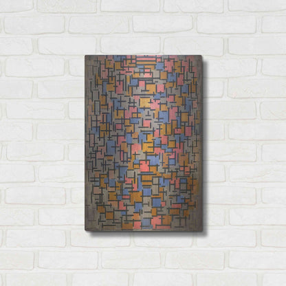 Luxe Metal Art 'Composizione, 1916' by Piet Mondrian, Metal Wall Art,16x24