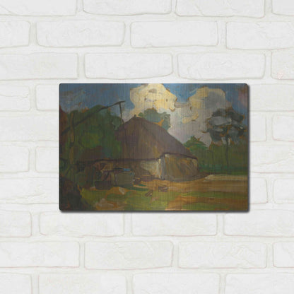 Luxe Metal Art 'Farm Building With Well In Daylight, 1907' by Piet Mondrian, Metal Wall Art,16x12