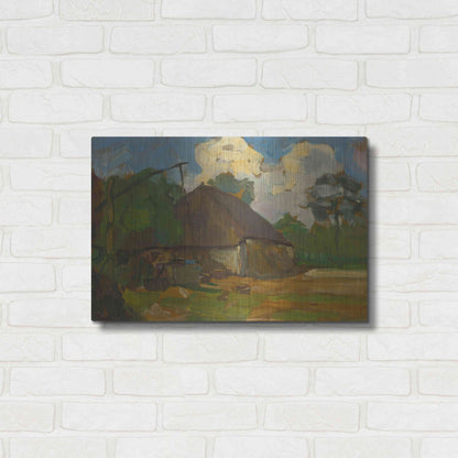 Luxe Metal Art 'Farm Building With Well In Daylight, 1907' by Piet Mondrian, Metal Wall Art,24x16