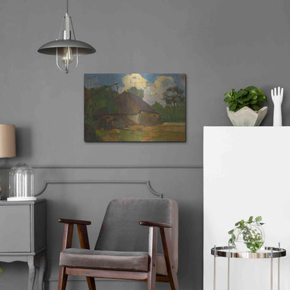 Luxe Metal Art 'Farm Building With Well In Daylight, 1907' by Piet Mondrian, Metal Wall Art,24x16