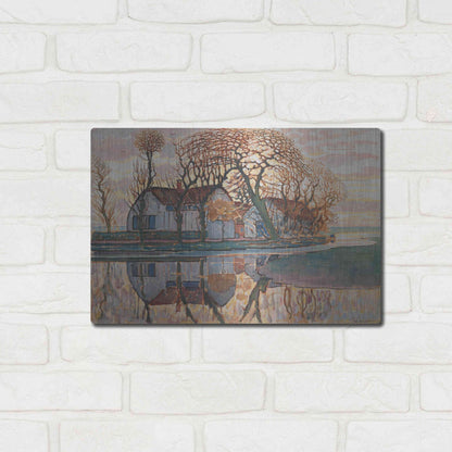 Luxe Metal Art 'Farm near Duivendrecht, 1916' by Piet Mondrian, Metal Wall Art,16x12
