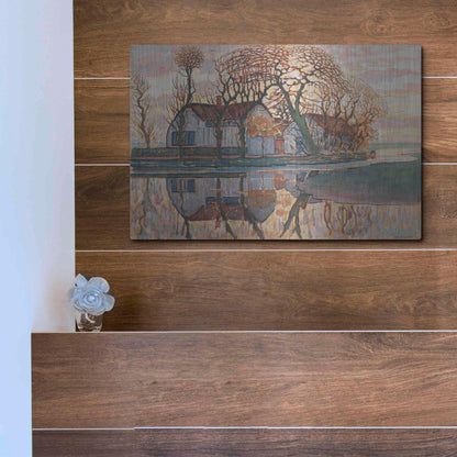 Luxe Metal Art 'Farm near Duivendrecht, 1916' by Piet Mondrian, Metal Wall Art,16x12