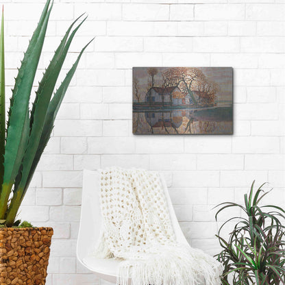 Luxe Metal Art 'Farm near Duivendrecht, 1916' by Piet Mondrian, Metal Wall Art,16x12