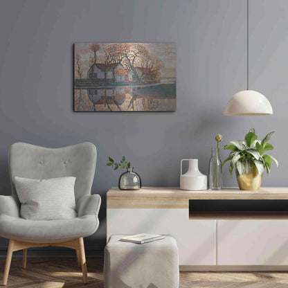 Luxe Metal Art 'Farm near Duivendrecht, 1916' by Piet Mondrian, Metal Wall Art,24x16