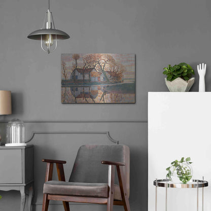 Luxe Metal Art 'Farm near Duivendrecht, 1916' by Piet Mondrian, Metal Wall Art,24x16