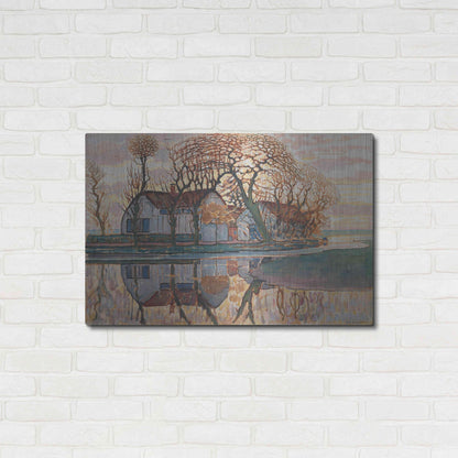 Luxe Metal Art 'Farm near Duivendrecht, 1916' by Piet Mondrian, Metal Wall Art,36x24