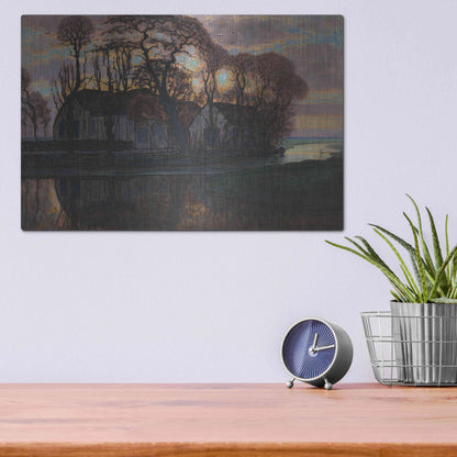 Luxe Metal Art 'Farm Near Duivendrecht, in the Evening, 1916' by Piet Mondrian, Metal Wall Art,16x12