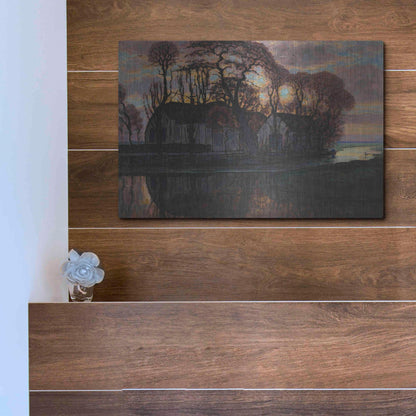 Luxe Metal Art 'Farm Near Duivendrecht, in the Evening, 1916' by Piet Mondrian, Metal Wall Art,16x12