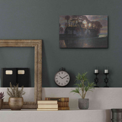 Luxe Metal Art 'Farm Near Duivendrecht, in the Evening, 1916' by Piet Mondrian, Metal Wall Art,16x12