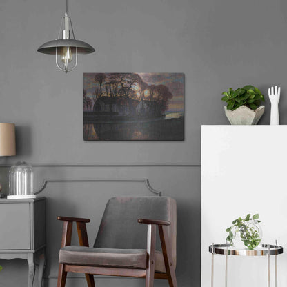 Luxe Metal Art 'Farm Near Duivendrecht, in the Evening, 1916' by Piet Mondrian, Metal Wall Art,24x16