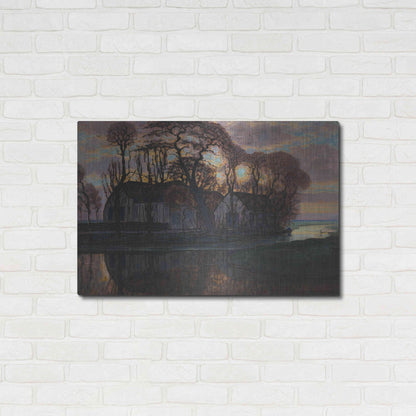 Luxe Metal Art 'Farm Near Duivendrecht, in the Evening, 1916' by Piet Mondrian, Metal Wall Art,36x24