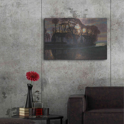 Luxe Metal Art 'Farm Near Duivendrecht, in the Evening, 1916' by Piet Mondrian, Metal Wall Art,36x24