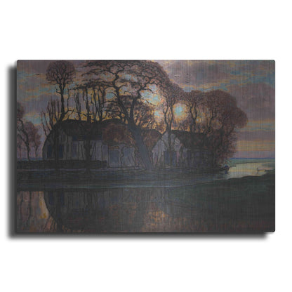 Luxe Metal Art 'Farm Near Duivendrecht, in the Evening, 1916' by Piet Mondrian, Metal Wall Art