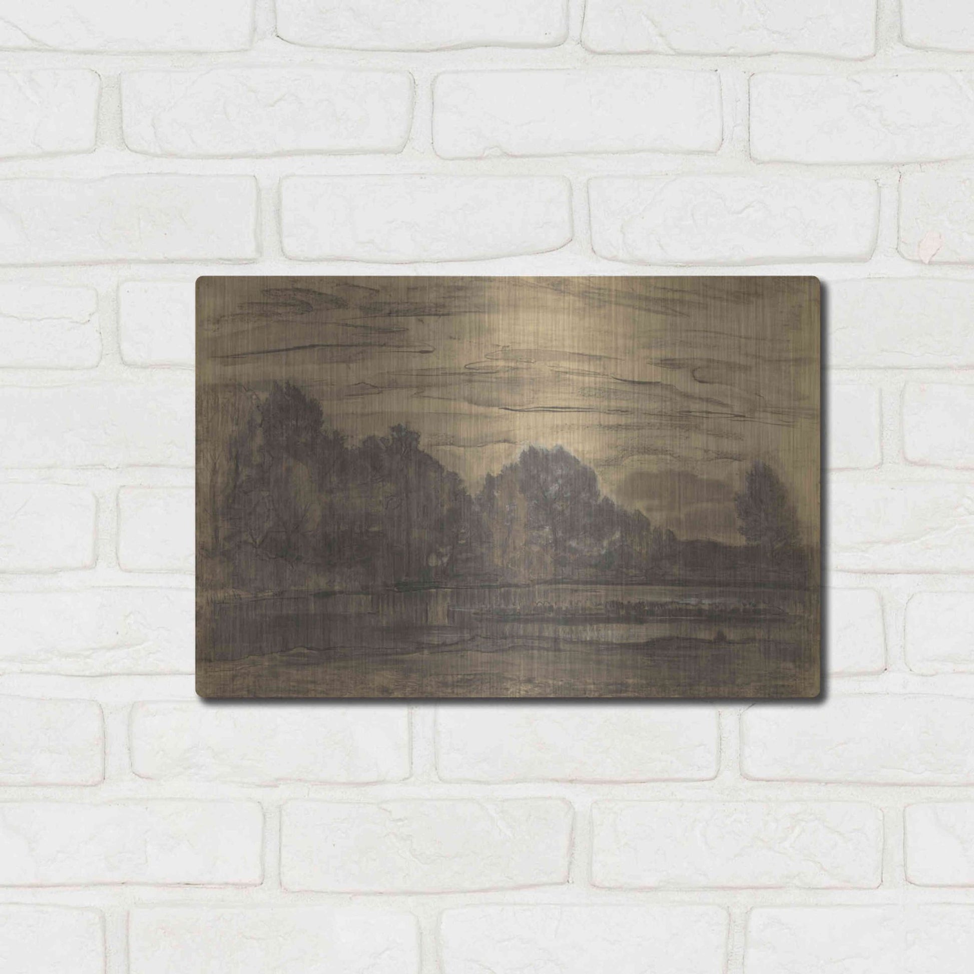 Luxe Metal Art 'Fen near Saasveld CA, 1907' by Piet Mondrian, Metal Wall Art,16x12