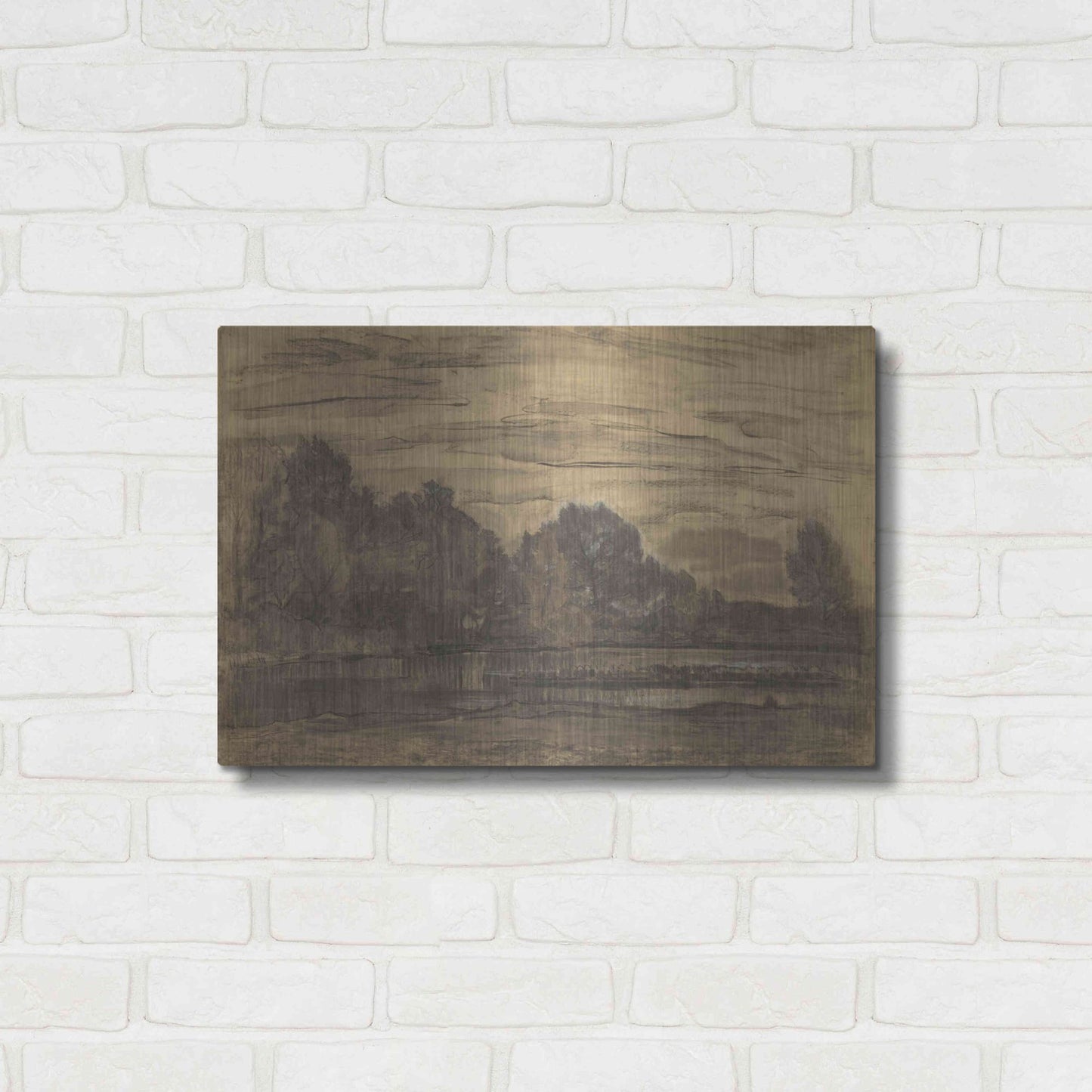 Luxe Metal Art 'Fen near Saasveld CA, 1907' by Piet Mondrian, Metal Wall Art,24x16
